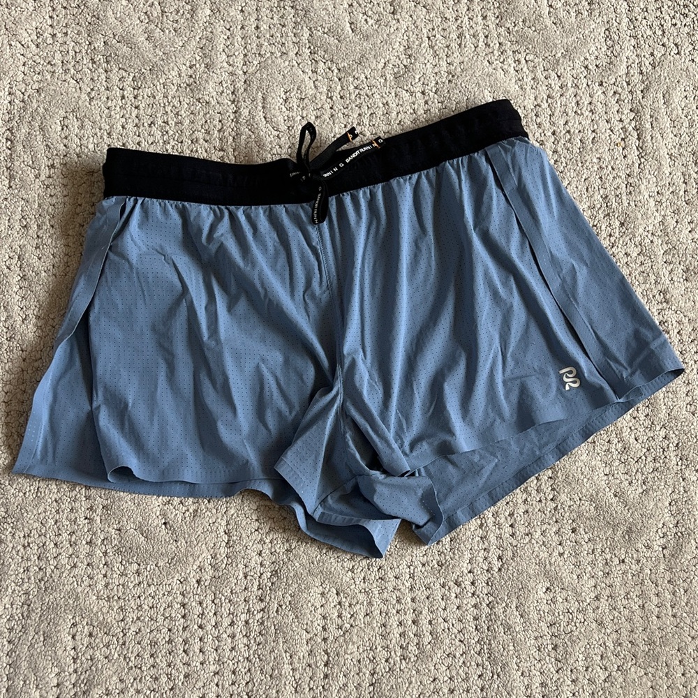 Bandit Running Blue Running Shorts with Black Waistband & Drawstring